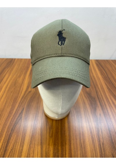 Hamze Polo Nakışlı Gabardin Kumaş Unisex Cap Şapka Haki