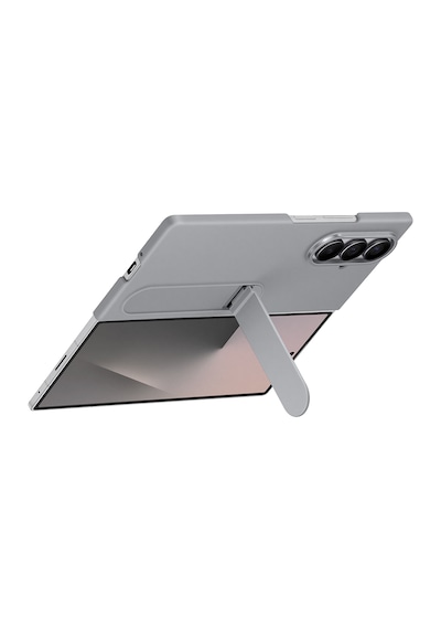 Samsung Galaxy Uyumlu Z Fold 7 Standlı Silikon Kılıf - Gri