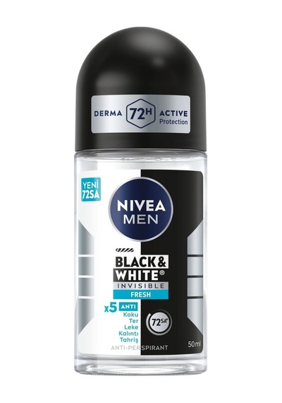 Nıvea Men Erkek Roll-on Deodorant Black&white Invisible Fresh 50 Ml - 7 Adet Tarı