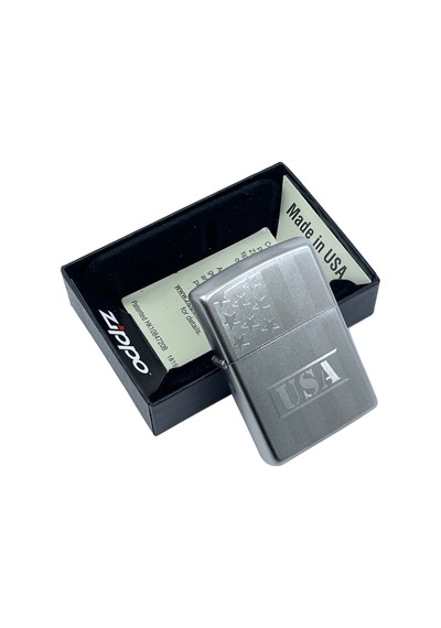Zippo A.b.d Bayrağı Dizayn Çakmak Gri
