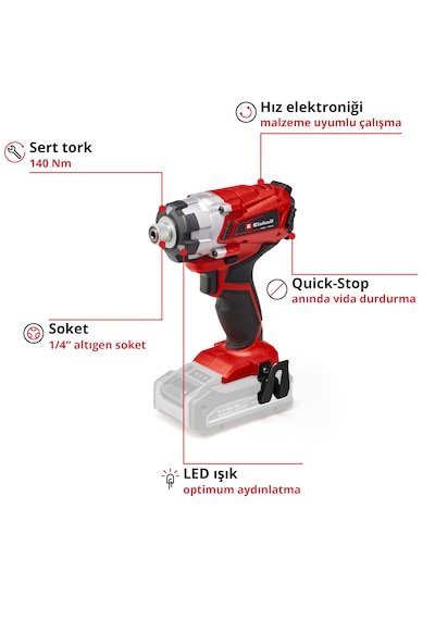 Einhell TE-CI 18/1 Li - Solo Akülü Darbeli Vidalama - 4510034