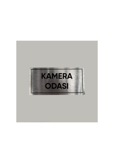 Aluminyum Kapı İsimliği Kamera Odası Yazılı Arkası Yapışkanlı 10x20 Cm