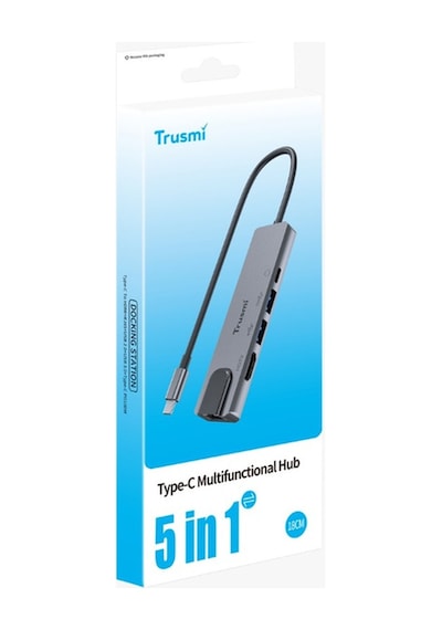Trusmı Type-c Multifunctional Hub 5 İ 1 Arada Hdmı + Usb 3.0 + Pd Şarj Çoklayıcı Adaptör Macbook, Laptop Uyumlu