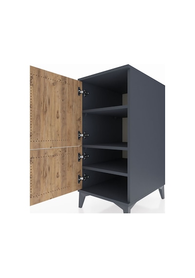 Kronos Komodin 3 Raflı 2 Kapaklı 44x59x96 Antrasit-çam Antrasit