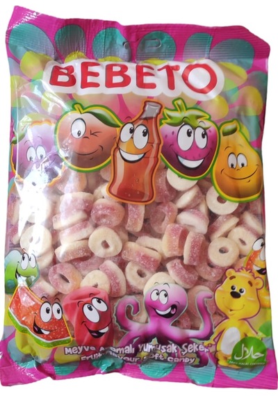 Bebeto Şeftali Halkası Meyve Aromalı Yumuşak Şeker 1 KG