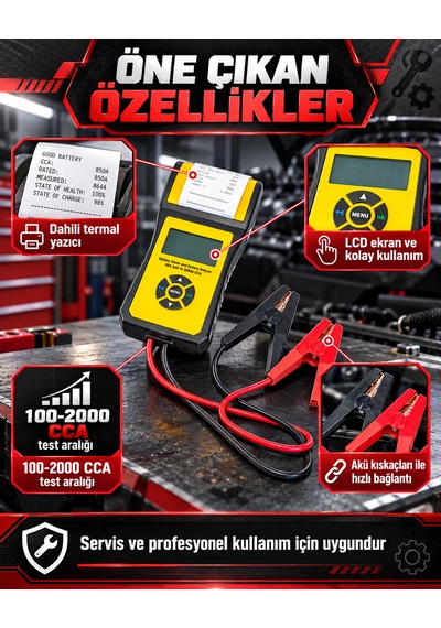Dorf Tools 100-2000 Cca Yazıcılı Akü Test Cihazı Ve Analiz Cihazı
