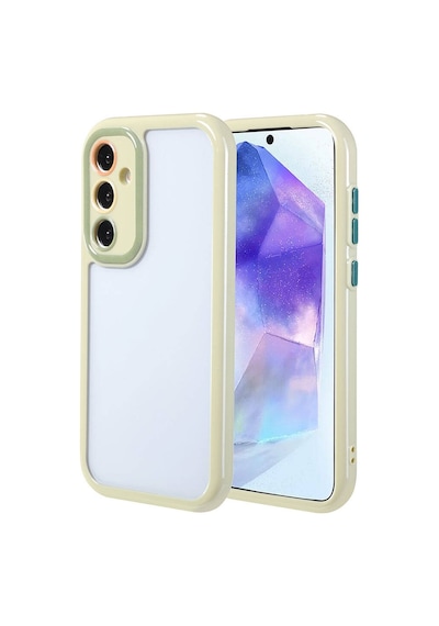 Samsung Galaxy A55 Uyumlu Kılıf Kamera Korumalı Renkli Kenar Ve Çerçeve Tasarımlı Kapak