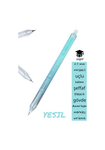 0.7 Mm Versatil Uçlu Kalem Şeffaf Plastik Gövde Amerikan Markası Writech Pembe - Mor