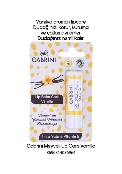 Gabrini Lip Balm Care Vanilla Shea Yağı & vitamin E Dudak Balmı