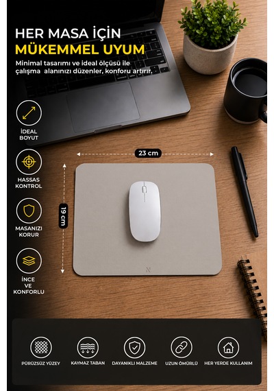 Bej Renkli Ergonomik Mouse Pad, Kaymaz Yüzey İle Ev Ve Ofis Kullanımı İçin İdeal