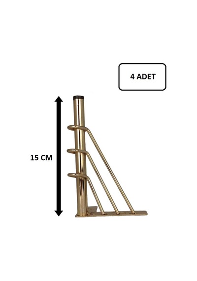 Lüks Koltuk Kanepe Çekyat Sehpa Ayağı Telli Ayak Gold Renk 15 Cm N11.704