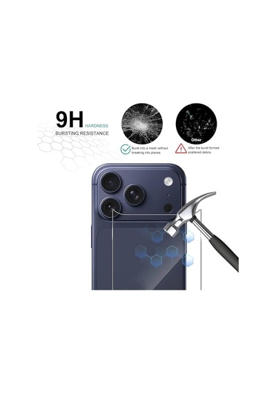 İphone 17 Pro Max İle Uyumlu Yüksek Kalite Full Kaplayan Arka Kasa Jelatin Ekran Koruyucu Şeffaf-cam