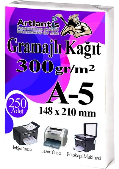 A5 Gramajlı Fotokopi Kağıdı 250 Adet 300 Gr Sertifika Kağıdı Kalın Kağıt Baskı Tüm Yazıcılara Uyumlu 14.8x21cm Ofis Büro