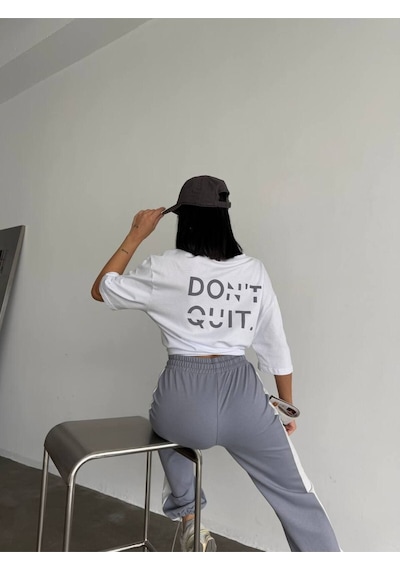 Rawea Oversize Unisex Eşofman Takımı - Dijital Baskılı, Pamuklu & Rahat Gri