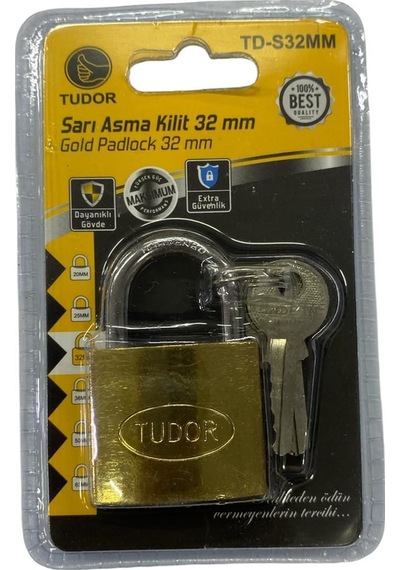 Tudor 32 Mm Sarı Asma Kilit