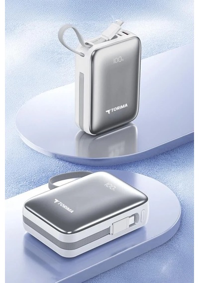Özel Seri Enerji Kaynağı Kullanışlı Şarj Trm-1028 Beyaz 20000 Mah Type-c Lightning Powerbank Çok Renkli