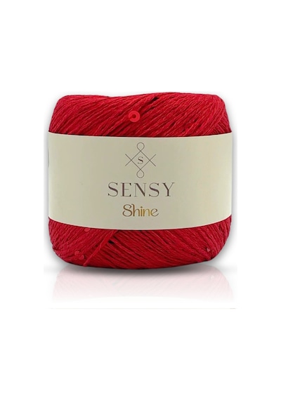 Sensy Shine Pullu Örgü Ipi Pullu Ip Kırmızı