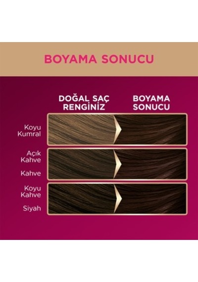 Kalıcı Çikolata Kahve Saç Rengi Saç Boyası, 3-65 Numaralı