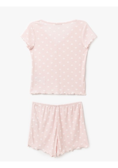 Koton Kalpli Pamuklu Kadın Şortlu Pijama Takımı Pembe Desenli 5slk40060mk Pembe Desenli Pembe Koton Kalpli Pamuklu Kadın Şortlu Pijama Takımı Pembe Desenli 5slk40060mk Pembe Desenli Pembe