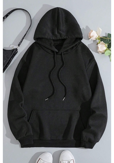 Vangogh Baskılı Oversize Sweatshirt Siyah