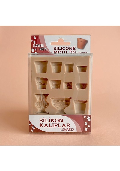 Smarta Silikon Kalıp Flower Pots 13 x 10 x 1.5 CM