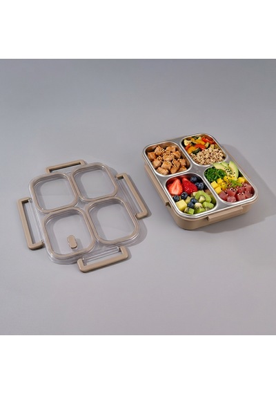 Aryıldız Bento Lunch Box 4 Bölmeli Haki Çok Renkli