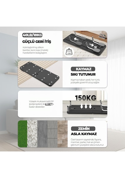Egzersiz Aleti Pilates Reformer, Ev Tipi Pilates İstasyonu, Siyah