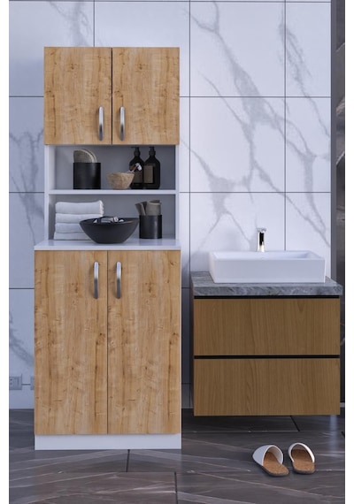 Dekorfim DF03101KAC Çamaşır Makinesi Dolabı Banyo Dolabı