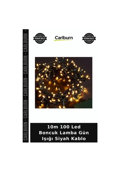 Özel Üretim Dekoratif Aydınlatma Yılbaşı Süsü 10m 100 Led Boncuk Lamba Gün Işığı Siyah Kablo