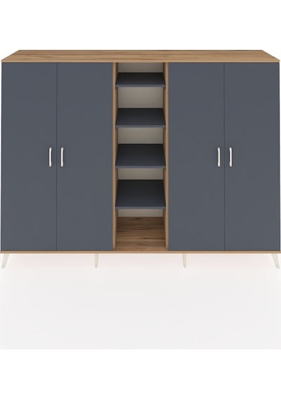 Hyperion Dolap 12 Raflı 4 Kapaklı 220x44x163 Çam-antrasit Çam-antrasit