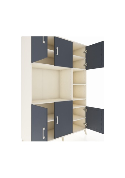 Hyperion Dolap 10 Raflı 6 Kapaklı 132x44x195 Aytaşı-antrasit/... Aytaşı