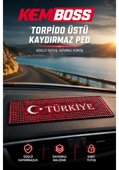 Torpido Üstü Kaydırmaz Ped - Araç İçi Kaydırmaz Mat Telefon Anahtar Gözlük Tutucu Torpido Aksesuarı 1 Adet