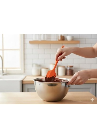 Silikon Spatula Ve Sıyırıcı, Tek Parça Tasarım 1, Turuncu 0