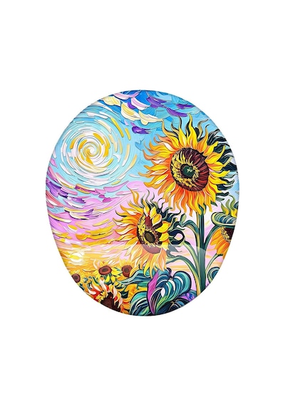 Van Gogh Temalı Ay Çiçekleri Bilek Destekli Kaymaz Buruşmaz Kırılmaz Mouse Pad