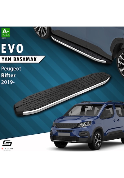 S-dizayn Peugeot Rifter Uzun Şase Evo Krom Yan Basamak 213 Cm 201