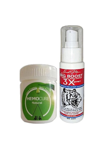 Hemocure Natural Rahatlatıcı Bakım Kremi + Big Boost Erkeklere Özel Geliştirici Ürün 50 Ml
