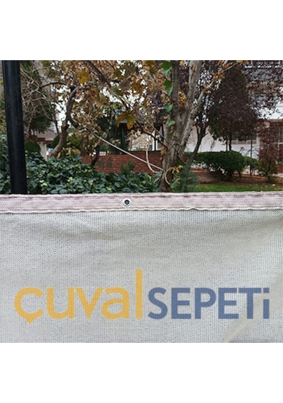 Çuval Sepeti %95 Gölgelik File Krem Renk Kolon + Kuşgözlü