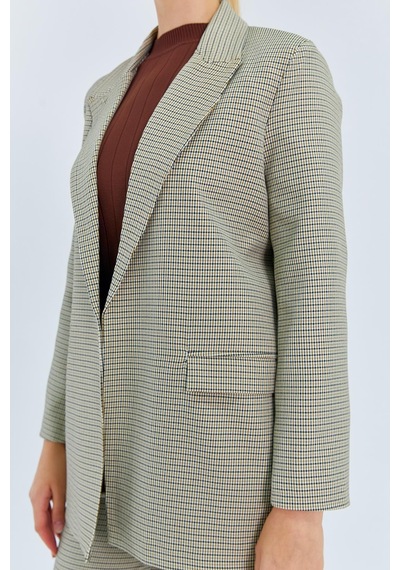 Mixray 4580 Kadın Pitikare Blazer Ceket Vizon