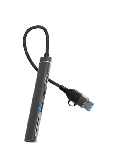 Chb025 Usb-a Ve Type-c Girişli 2 Type-c 1 Usb-a Sd Micro Sd Tf Kart Okuyucu Çoklayıcı Dönüştürücü