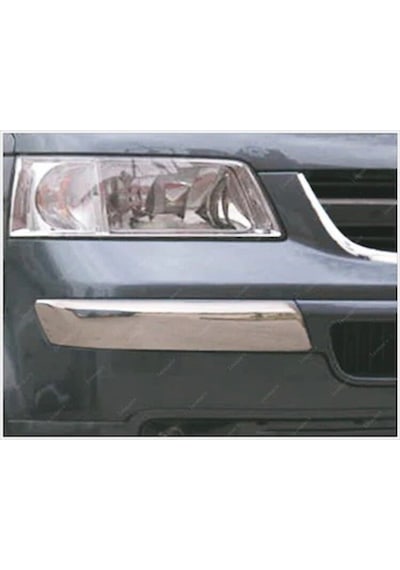 Vw Transporter T-5 2003-2010 Model Arası Krom Ön Tampon Kaşı 2 Parça Geniş Paslanmaz Çelik