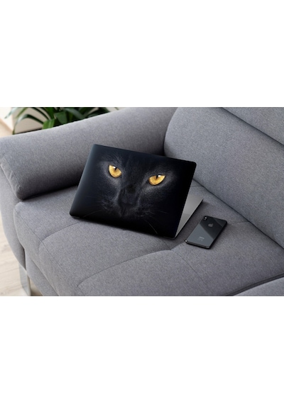 Laptop Sticker Notebook Pc Kaplama Etiketi Kedi Gözler