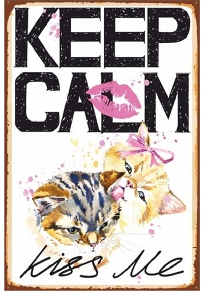 Keep Calm Öp Beni  Retro Vintage Ahşap Poster