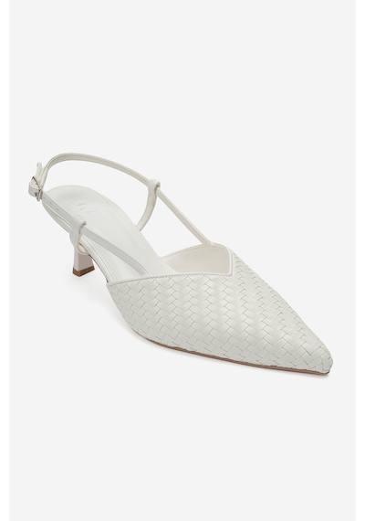 Luvi Shoes Mavero Beyaz Örgü Kadın Topuklu Ayakkabı