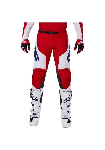 Alpinestars Racer Veil Kros Motosiklet Pantolonu Kırmızı Beyaz
