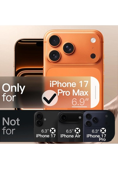 Teknomoda Apple Uyumlu iPhone 17 Pro Max Kılıf Kamera Çevresi Korumalı Renkli Magsafe Şarj Şeffaf Silikon Turuncu