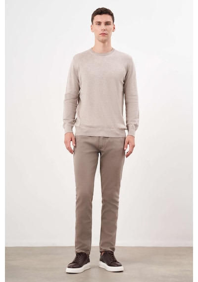 Morven Erkek Bej Basic Bisiklet Yaka Dynamic Fit Rahat Kesim Triko 26kc017006653 Bej Bej