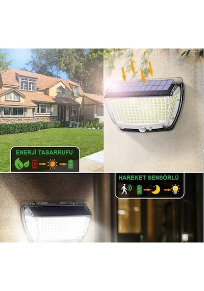 Upway 160 Led Yansımalı Yeni Model Solar Güneş Enerjili Sensörlü Lamba