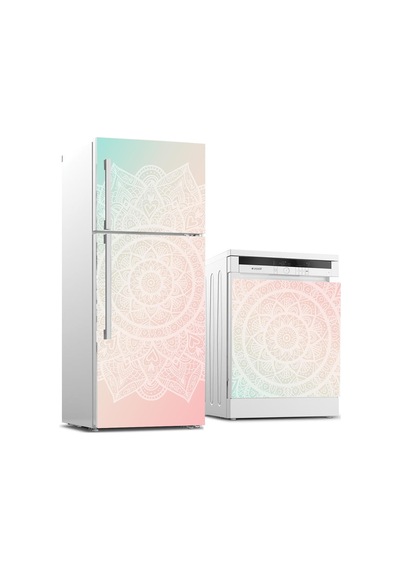 Buzdolabı Ve Bulaşık Makinası Beyaz Eşya Sticker Kaplama Mandala