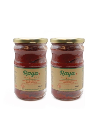 Organik Domates Biber Karışık Salça 2'li Paket 650 G X 2