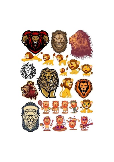 Aslan Sticker Set-11 15 Parça Telefon, Tablet, Defter, Laptop Sticker